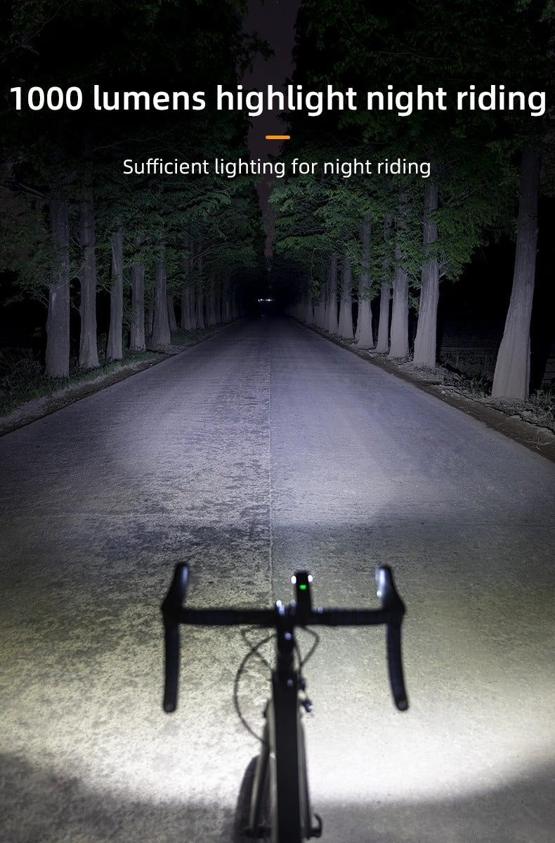 ROCKBROS Bike Headlight 1000 Lumen 4800mAh IPX6 Waterproof Bicycle Flashlight