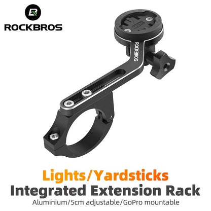 ROCKBROS Bicycle Yardstick Bracket, Adjustable Headlight Extension Holder, Bike Sports Camera Gopro Stands