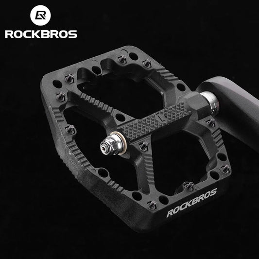 ROCKBROS Nylon Non-slip MTB Bicycle Pedals Ultralight with Wide Flat Platform